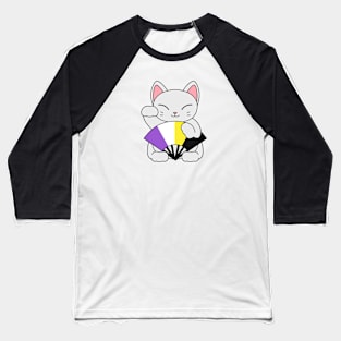 Non-binary Lucky Cat Baseball T-Shirt